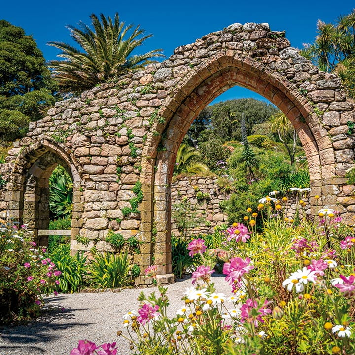An arch and flowers in Tresco Gardens, Isles of Scilly An arch and flowers in Tresco Gardens, Isles of Scilly